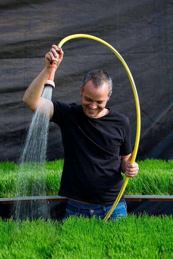 "למדתי לדעת שאני יכול. לסמוך על המסוגלות". אודי גרוס בחממות שלו באחיטוב // צילום: איתיאל ציון